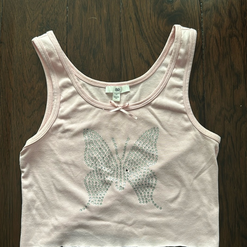 Nordstrom Women’s Pink Butterfly Crop Top